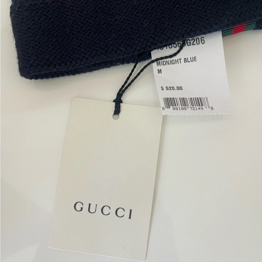 NWT Gucci LOVED Navy Blue Beanie Hat - Picture 7 of 11